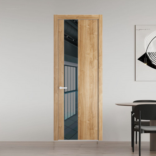 19 NE.O Дуб Карамель вставка Зеркало серое кромка Вайт ProfilDoors Orange