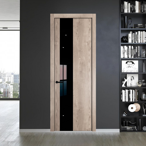 19 NE.O Дуб Сонома вставка Черный лак кромка Черный ProfilDoors Orange