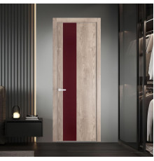 19 NE.O Дуб Сонома вставка Монохром бордовый кромка Вайт ProfilDoors Orange