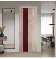 19 NE.O Дуб Сонома вставка Монохром бордовый кромка Золото ProfilDoors Orange