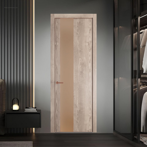 19 NE.O Дуб Сонома вставка Монохром серебристая бронза кромка Медь ProfilDoors Orange