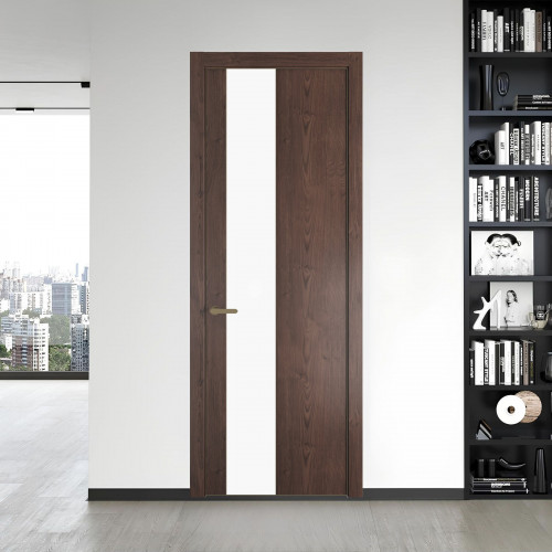 19 NE.O Дуб Тобакко вставка Монохром белый кромка Шампань ProfilDoors Orange