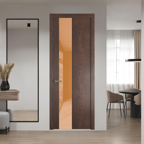 19 NE.O Дуб Тобакко вставка Светло-коричневый лак кромка Шампань ProfilDoors Orange