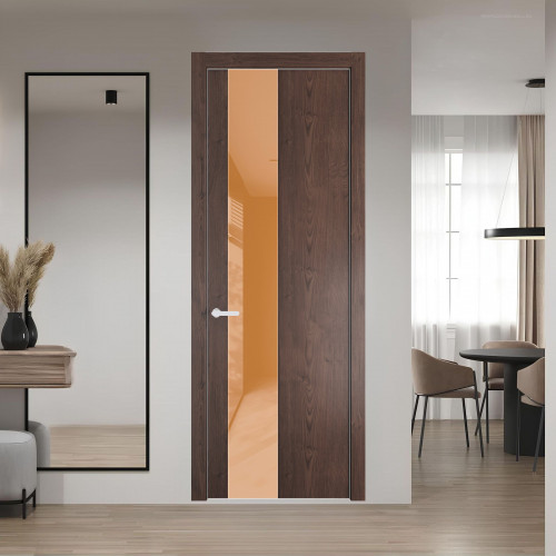 19 NE.O Дуб Тобакко вставка Светло-коричневый лак кромка Вайт ProfilDoors Orange