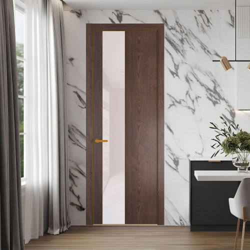 19 NE.O Дуб Тобакко вставка Светло-серый лак кромка Бронза ProfilDoors Orange