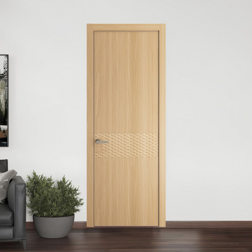54 NE.O Дуб Натуральный вставка Глухая кромка Никель ProfilDoors Orange