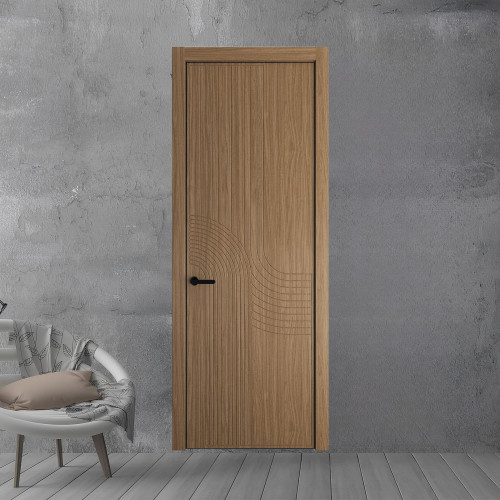 55 NE.O Дуб Мокко вставка Глухая кромка Черный ProfilDoors Orange