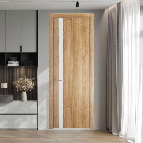 18 NE.O Дуб Карамель вставка Аляска кромка Никель ProfilDoors Orange