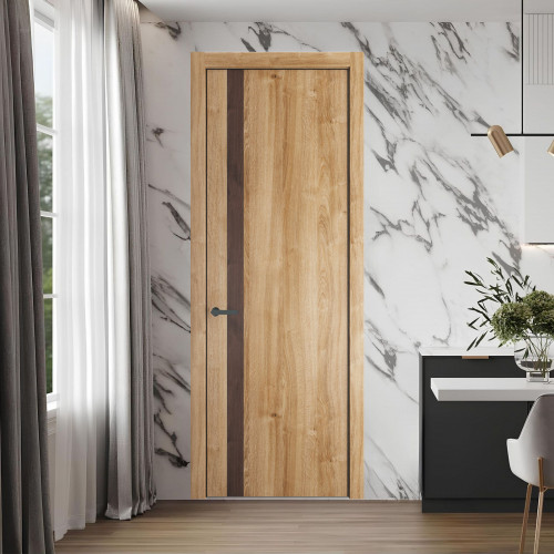 18 NE.O Дуб Карамель вставка Дуб Тобакко кромка Серая ночь ProfilDoors Orange