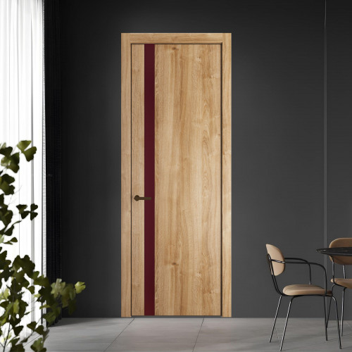 18 NE.O Дуб Карамель вставка Монохром бордовый кромка Деорэ ProfilDoors Orange