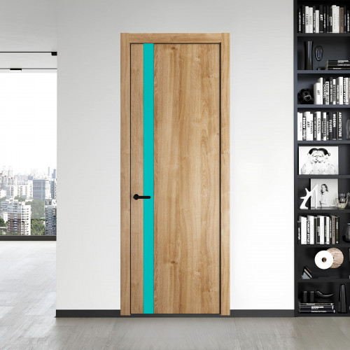 18 NE.O Дуб Карамель вставка Монохром мята кромка Черный ProfilDoors Orange