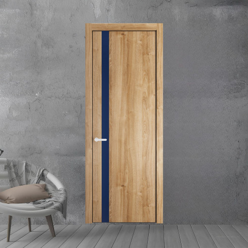18 NE.O Дуб Карамель вставка Монохром темно-синий кромка Черный муар ProfilDoors Orange
