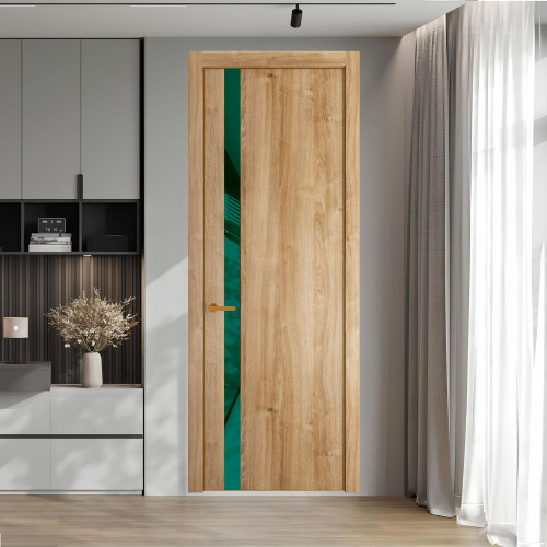 18 NE.O Дуб Карамель вставка Зеленый лес лак кромка Бронза ProfilDoors Orange