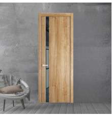 18 NE.O Дуб Карамель вставка Зеркало серое кромка Вайт ProfilDoors Orange