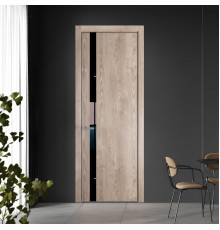 18 NE.O Дуб Сонома вставка Черный лак кромка Серебро ProfilDoors Orange