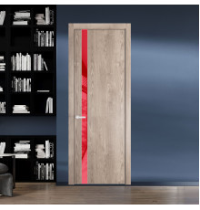 18 NE.O Дуб Сонома вставка Красный лак кромка Вайт ProfilDoors Orange