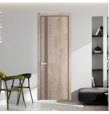18 NE.O Дуб Сонома вставка Монохром холодный серый кромка Черный муар ProfilDoors Orange