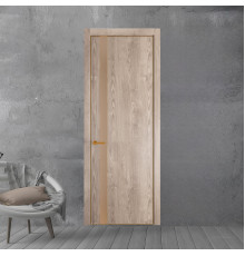 18 NE.O Дуб Сонома вставка Монохром серебристая бронза кромка Бронза ProfilDoors Orange