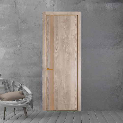 18 NE.O Дуб Сонома вставка Монохром серебристая бронза кромка Бронза ProfilDoors Orange
