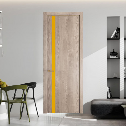 18 NE.O Дуб Сонома вставка Монохром желтый кромка Золото ProfilDoors Orange