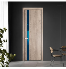18 NE.O Дуб Сонома вставка Зеркало синее кромка Черный муар ProfilDoors Orange