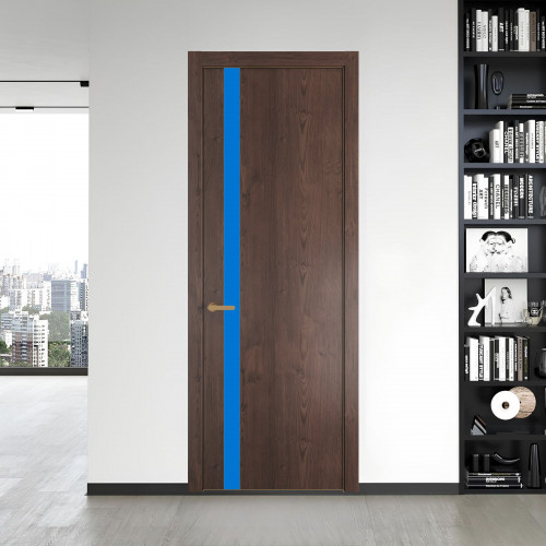 18 NE.O Дуб Тобакко вставка Монохром голубой кромка Золото ProfilDoors Orange