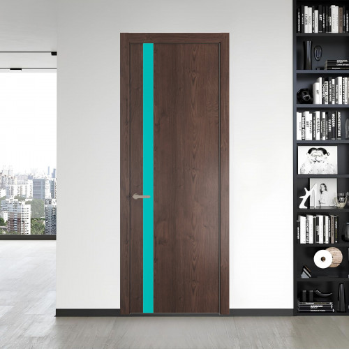 18 NE.O Дуб Тобакко вставка Монохром мята кромка Никель ProfilDoors Orange