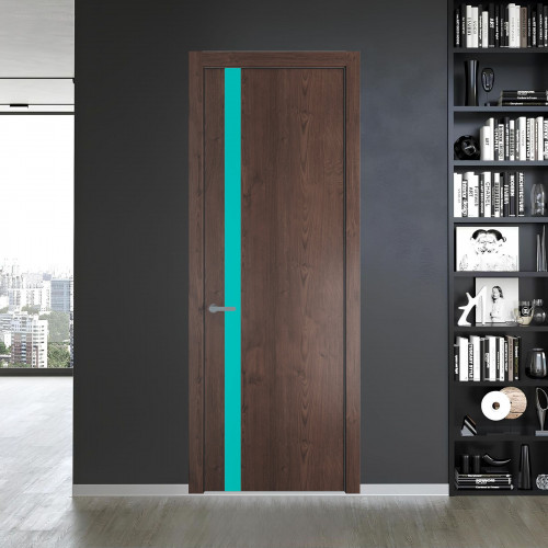 18 NE.O Дуб Тобакко вставка Монохром мята кромка Серебро ProfilDoors Orange