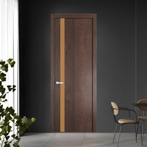 18 NE.O Дуб Тобакко вставка Монохром светло-коричневый кромка Черный муар ProfilDoors Orange