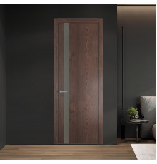 18 NE.O Дуб Тобакко вставка Монохром теплый серый кромка Серебро ProfilDoors Orange