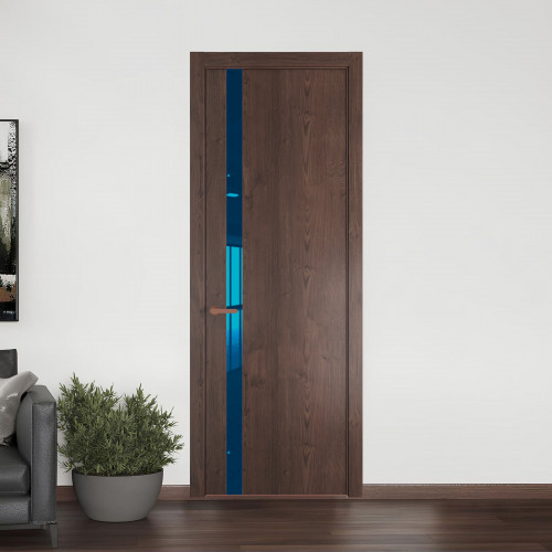 18 NE.O Дуб Тобакко вставка Зеркало синее кромка Медь ProfilDoors Orange