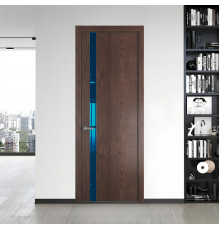 18 NE.O Дуб Тобакко вставка Зеркало синее кромка Серебро ProfilDoors Orange