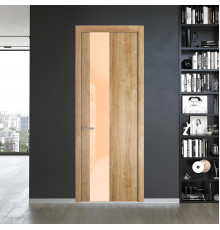 19 NE.O Дуб Карамель вставка Бежевый лак кромка Никель ProfilDoors Orange
