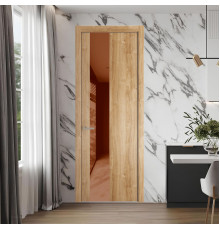 19 NE.O Дуб Карамель вставка Коричневая нуга лак кромка Никель ProfilDoors Orange
