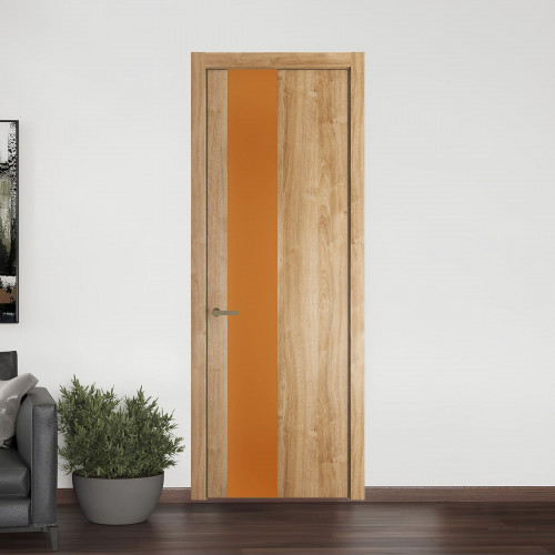 19 NE.O Дуб Карамель вставка Монохром медный кромка Шампань ProfilDoors Orange