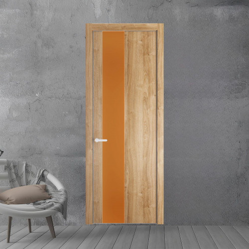 19 NE.O Дуб Карамель вставка Монохром медный кромка Вайт ProfilDoors Orange