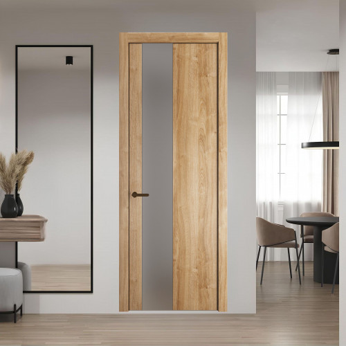 19 NE.O Дуб Карамель вставка Монохром серебро кромка Деорэ ProfilDoors Orange