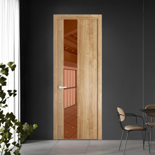 19 NE.O Дуб Карамель вставка Зеркало бронзовое кромка Вайт ProfilDoors Orange