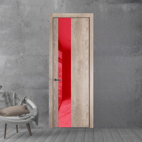 19 NE.O Дуб Сонома вставка Красный лак кромка Серая ночь ProfilDoors Orange