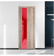 19 NE.O Дуб Сонома вставка Красный лак кромка Серебро ProfilDoors Orange