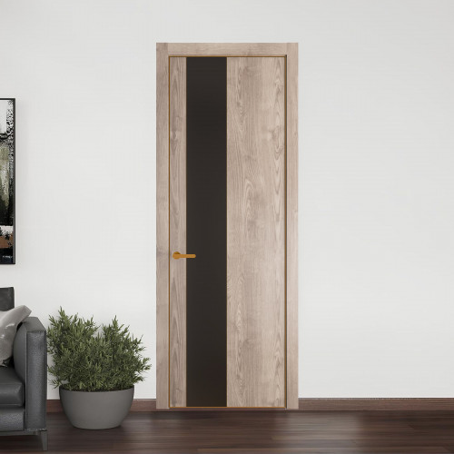 19 NE.O Дуб Сонома вставка Монохром графит кромка Бронза ProfilDoors Orange