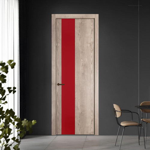 19 NE.O Дуб Сонома вставка Монохром красный кромка Деорэ ProfilDoors Orange