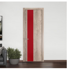 19 NE.O Дуб Сонома вставка Монохром красный кромка Никель ProfilDoors Orange