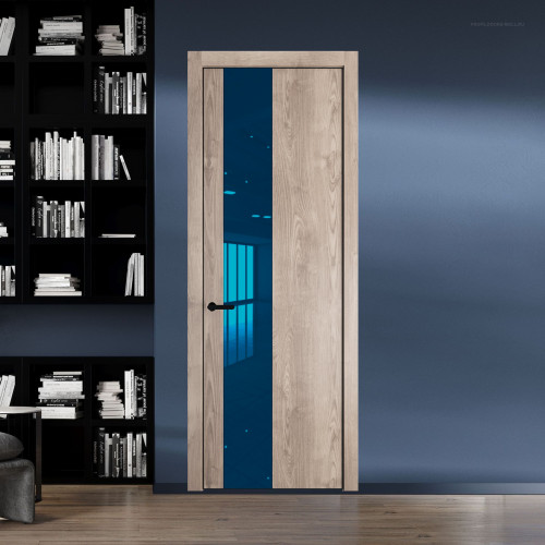 19 NE.O Дуб Сонома вставка Зеркало синее кромка Черный ProfilDoors Orange