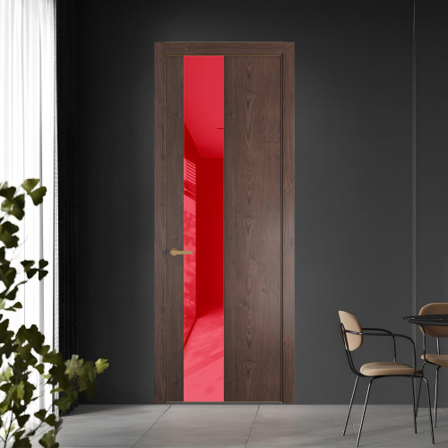 19 NE.O Дуб Тобакко вставка Красный лак кромка Золото ProfilDoors Orange