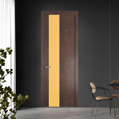 19 NE.O Дуб Тобакко вставка Монохром кремовый кромка Серебро ProfilDoors Orange