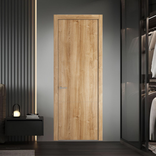 13 NE.O Дуб Карамель молдинг Никель кромка Никель ProfilDoors Orange