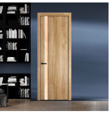 18 NE.O Дуб Карамель вставка Бежевый лак кромка Черный ProfilDoors Orange