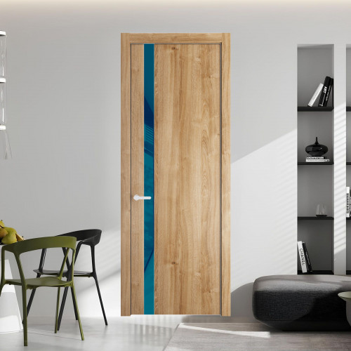 18 NE.O Дуб Карамель вставка Бирюзовый лак кромка Вайт ProfilDoors Orange