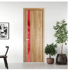 18 NE.O Дуб Карамель вставка Красный лак кромка Черный муар ProfilDoors Orange